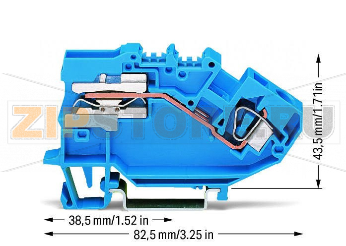 TOPJOB Classic 1-проводные клеммы с размыкателем нейтрали; 3; CAGE CLAMP®; 6,00 mm; синие Wago 782-613 