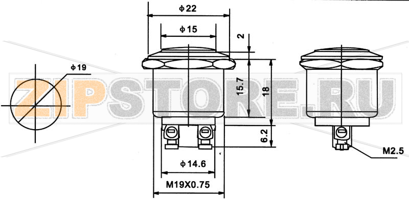 Кнопка антивандальная 250 В/AC, 2 A, 1 x выкл/вкл, 1 шт TRU Components PBS-28B 