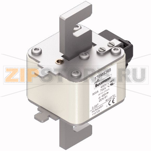 Предохранитель, 900 A, AC 690 В, 200 кА, size 2, 61x77x126 мм, aR, IEC UL Eaton FUSE 900A 690V 