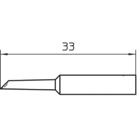 Жало паяльное, скошенное, 45°, наконечник: 2 мм, длина: 33 мм, 1 шт Weller XNT GW