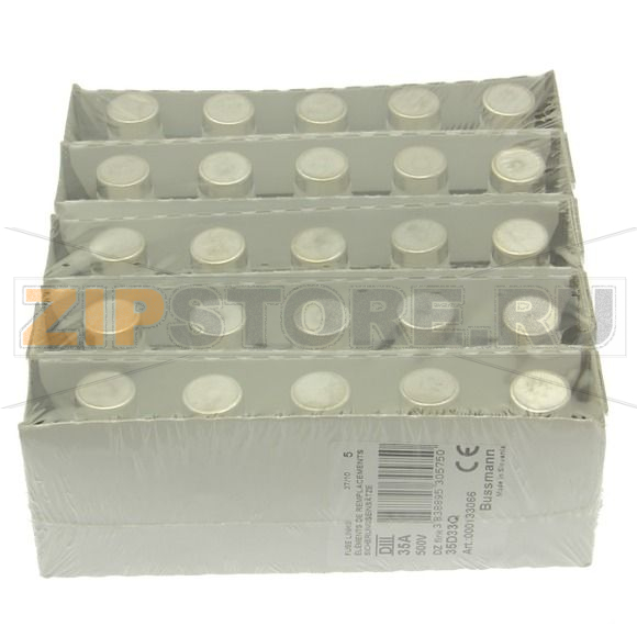 Предохранитель, 35 A, AC 500 В, 50 кА, D3, 27x16 мм, gR, IEC быстродействующий Eaton FUSE 35A DI 