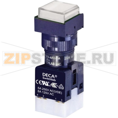 Кнопка 250 В/AC, 5 А, 1 x выкл/вкл, без фиксации, IP65, 1 шт DECA ADA16S6-MS1-B2KW 