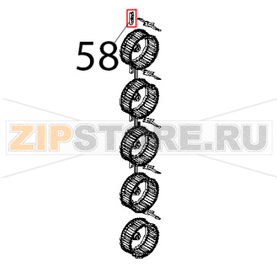 Guarnizione res. 70x22x0.8 Unox XBC 905 Guarnizione res. 70x22x0.8 Unox XBC 905Запчасть на деталировке под номером: 58