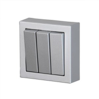 Выключатель трехклавишный, монтаж: накладной, алюминий ABB 2TKA00001851