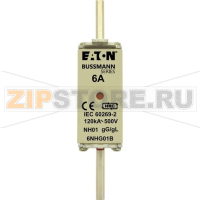Предохранитель, 6 A, AC 500 В, 120 кА, NH01, gL/gG, IEC Eaton NH FUSE 6A 500V GG/GL SIZE 01