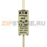 Предохранитель, 40 A, AC 500 В, 120 кА, NH01, gL/gG, IEC Eaton NH FUSE 40A 500V GG/GL SIZE 01