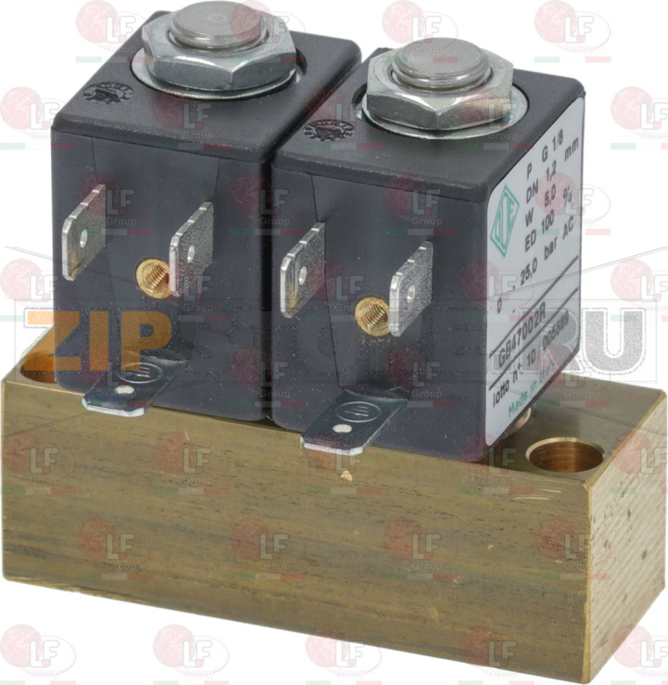 БЛОК ИЗ ДВУХ ЭЛЕКТРОМАГНИТНЫХ КЛАПАНОВ ODE Ø 1/8" 220В 