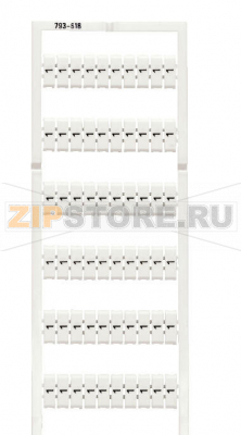 Маркировочная карта WMB; в картах; МАРКИРОВАНО; 1 / 2 (50 каждый); not stretchable; Вертикальная маркировка; с креплением на защелке; белые Wago 793-618 