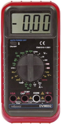 Мультиметр цифровой 10 мВ-600 В, CAT II 600 В, 2000 точек Velleman DVM892N 