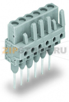 MCS MIDI Classic Розетка для клемм на рейку; 0.6 x 1 mm pins; прямые; Шаг контактов 5 мм; 18-пол.; серые Wago 232-148/005-000
