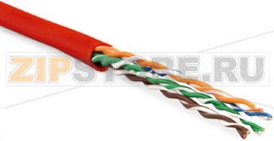 Hyperline UUTP4-C5E-P24-IN-LSZH-RD-100 (100 м) Кабель витая пара, неэкранированная U/UTP, категория 5e, 4 пары (24 AWG), многожильный (patсh), LSZH, нг(С)-HF, -20°C– +75°C, красный 