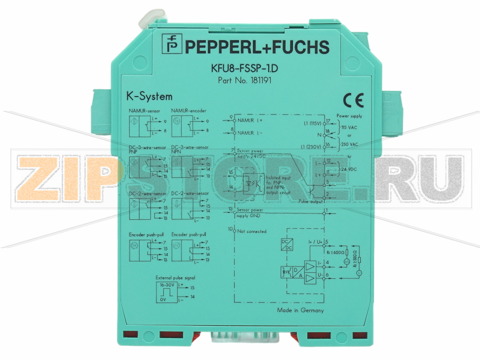Преобразователь частота/ток/напряжение Frequency voltage current converter KFU8-FSSP-1.D Pepperl+Fuchs Описание оборудованияFrequency voltage current converter40 kHz version