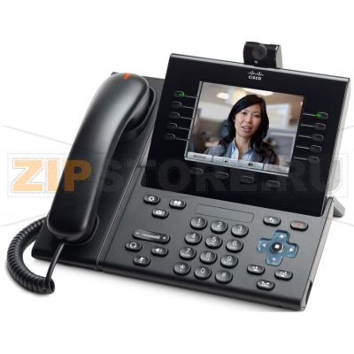 IP-видеотелефон 48 В/DC, 2xGE (PoE), 5 линий, SIP, RJ-45, 640х480 пкс Cisco CP-9951-C-CAM-K9 