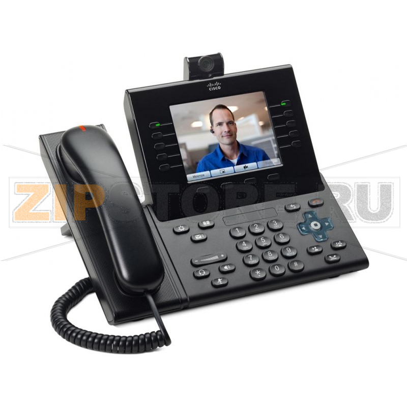 IP-видеотелефон 48 В/DC, 2xGE (PoE), 5 линий, SIP, RJ-45, 640х480 пкс Cisco CP-9951-C-CAM-K9 