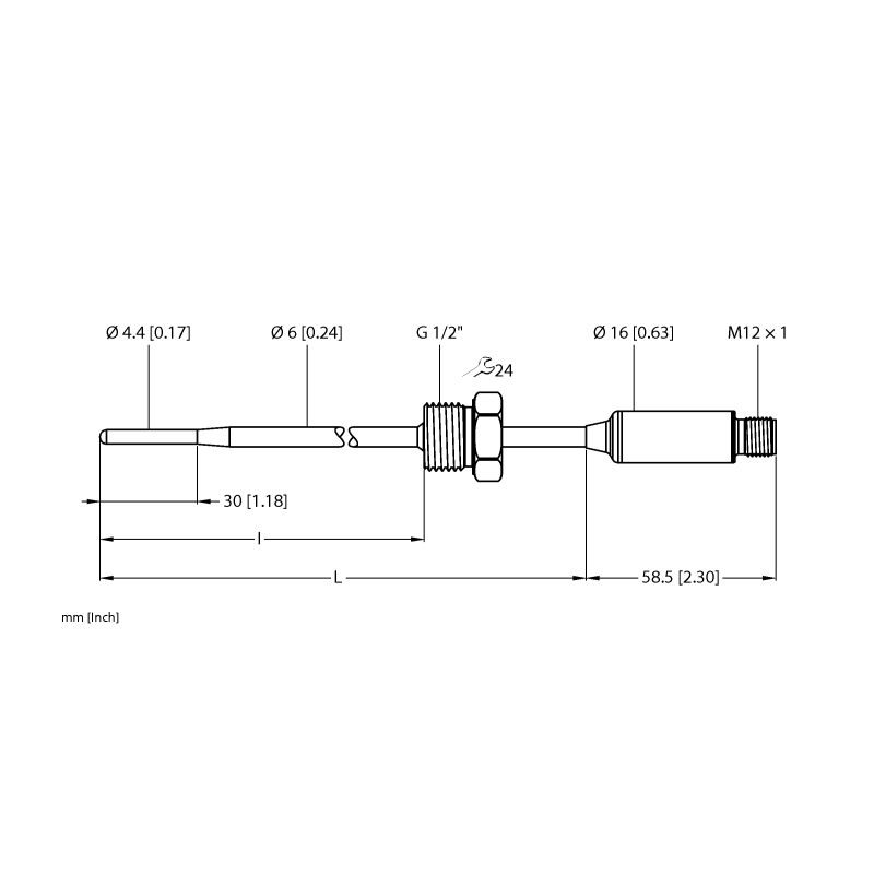 Датчик температуры Turck TTMS-206TA-G1/2-LI6-H1140-L150-0/500 