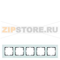 DELTA MIRO РАМКА 5-МЕСТНАЯ СТЕКЛО КРИСТАЛЬНЫЙ ЗЕЛЕНЫЙ 374Х90ММ Siemens 5TG1205