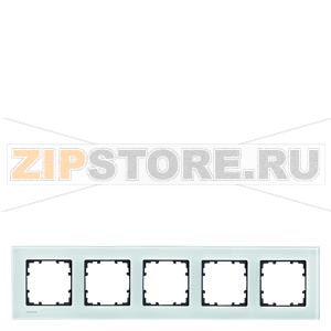 DELTA MIRO РАМКА 5-МЕСТНАЯ СТЕКЛО КРИСТАЛЬНЫЙ ЗЕЛЕНЫЙ 374Х90ММ Siemens 5TG1205 