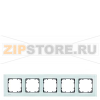 DELTA MIRO РАМКА 5-МЕСТНАЯ СТЕКЛО КРИСТАЛЬНЫЙ ЗЕЛЕНЫЙ 374Х90ММ Siemens 5TG1205