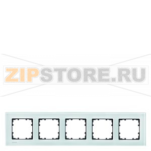 DELTA MIRO РАМКА 5-МЕСТНАЯ СТЕКЛО КРИСТАЛЬНЫЙ ЗЕЛЕНЫЙ 374Х90ММ Siemens 5TG1205 