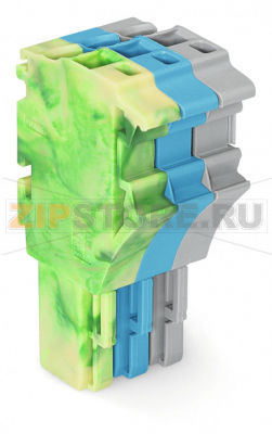 1-проводниковая розетка; 2,5 мм; 3-пол.; 2,50 mm; желто-зеленые,синие,серые Wago 2022-103/000-039 