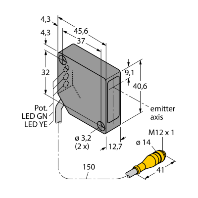 Датчик фотоэлектрический Turck PD45VP6LLPQ 