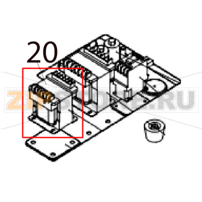 Transformer for circuit board Hurakan HKN-VAC260 Transformer for circuit board Hurakan HKN-VAC260Запчасть на деталировке под номером: 20