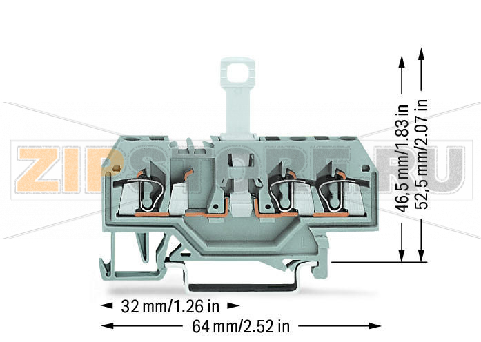 3-проводные клеммы с размыкателем; для DIN-рейки 35 x 15 и 35 x 7,5; 2,5 мм; CAGE CLAMP®; 2,50 mm; серые Wago 280-683 Примечание:Terminating Aluminum ConductorsWAGO spring clamp terminal blocks are suitable for solid aluminum conductors up to 4 mm?/12 AWG if WAGO “Alu-Plus” Contact Paste is used for termination.“Alu-Plus” Contact Paste Advantages:Automatically destroys the oxide film during clamping.Prevents fresh oxidation at the clamping point.Prevents electrolytic corrosion between aluminum and copper conductors (in the same terminal block).Provides long-term protection against corrosion....