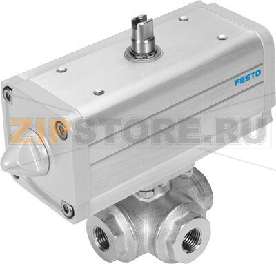 Кран шаровой с приводом Festo VZBA-3/8&quot;-GGG-63-32T-F0304-V4V4T-PP30-R-90-С 