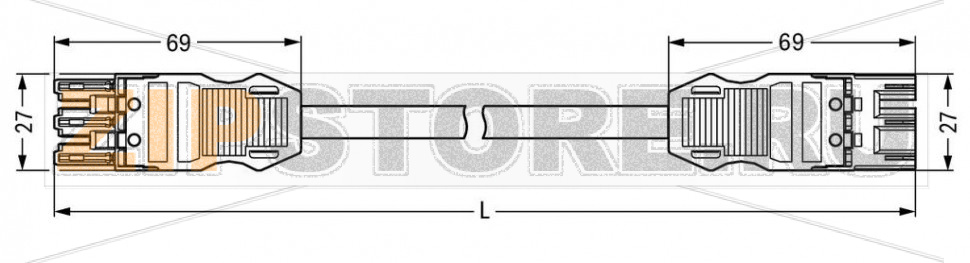 pre-assembled interconnecting cable; Cca; Socket/plug; 3-pole; Cod. S; 3 m; 1,50 mm; brown Wago 771-9373/066-305 Protected against mismating and maintenance-free...