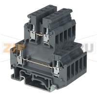 Клемма проходная, 2 уровня, серая CHIKU RTB 4-L/LB