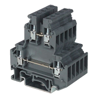 Клемма проходная, 2 уровня, серая CHIKU RTB 4-L/LB