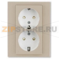 Розетка двойная, кофе макиато/белый ABB 2CHH223457C6018