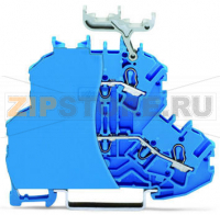 Double-deck terminal block; Through/through terminal block; with end plate; N/N; with marker carrier; suitable for Ex i applications; for DIN-rail 35 x 15 and 35 x 7.5; 2.5 mm; Push-in CAGE CLAMP®; 2,50 mm; blue Wago 2002-2234/099-000