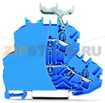 Double-deck terminal block; Through/through terminal block; with end plate; N/N; with marker carrier; suitable for Ex i applications; for DIN-rail 35 x 15 and 35 x 7.5; 2.5 mm; Push-in CAGE CLAMP®; 2,50 mm; blue Wago 2002-2234/099-000 