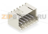 THR male header; 1.0 mm O solder pin; angled; in tape-and-reel packaging; Pin spacing 3.5 mm; 6-pole; light gray Wago 2091-1426/200-000/997-406