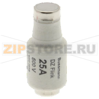 Предохранитель, 25 A, AC 500 В, 50 кА, D2, gR, IEC быстродействующий Eaton FUSE 25A DII/E27 500VAC