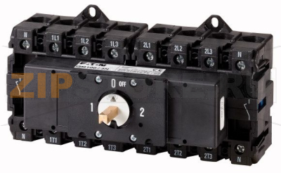 Переключатель, QM, 100 A, 2x3 полюса + нейтраль, с валом привода, 6 мм Eaton QM100/3N 