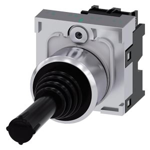 Координатный соединитель, 22 мм, кругл., глянцевый металл, цвет: черный, 2 положения переключателя, с вертикальным нажатием на кнопку, без механической блокировки, в положении O, с держателем, 1 НО, 1 НО, винтовой зажим, Siemens 3SU1150-7AD88-1NA0 