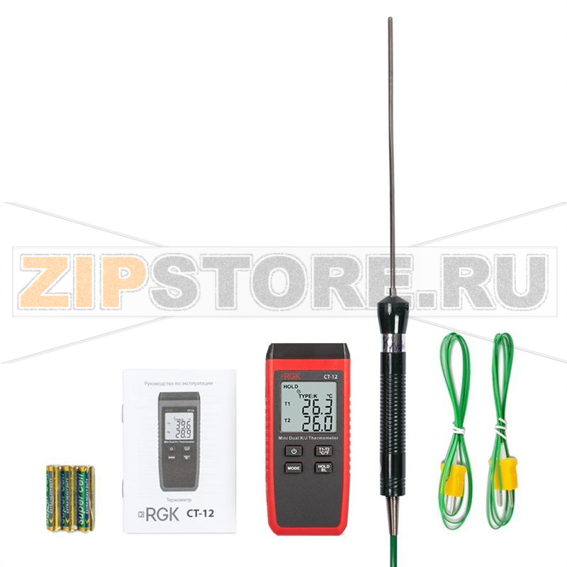 Комплект: термометр CT-12 с поверкой, погружной зонд температуры TR-10W RGK 779883 