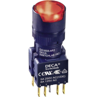Кнопка 250 В/AC, 5 А, 1 x выкл/вкл, без фиксации, IP65, 1 шт DECA ADA16S6-MR2-B2KR