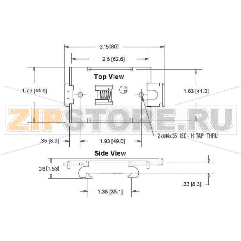 Кронштейн монтажный на DIN-рейку 80x44.5x 15.3 мм, 1 шт Crydom HS501DR 