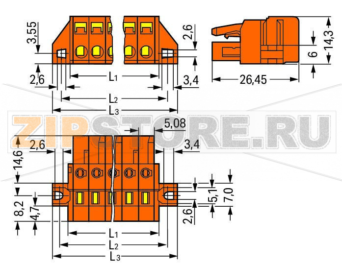 MCS MIDI Classic 1-conductor female plug; clamping collar; 2.5 mm?; Pin spacing 5.08 mm; 10-pole; 2,50 mm?; orange Wago 231-310/031-000 