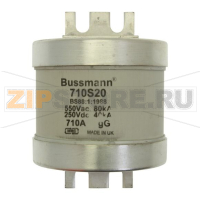 Предохранитель, 710 A, AC 550 В, DC 250 В, 80 кА, BS88, 83x112 мм, gL/gG, BS Eaton 710Amp BS88 IN