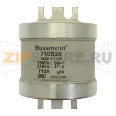 Предохранитель, 710 A, AC 550 В, DC 250 В, 80 кА, BS88, 83x112 мм, gL/gG, BS Eaton 710Amp BS88 IN 