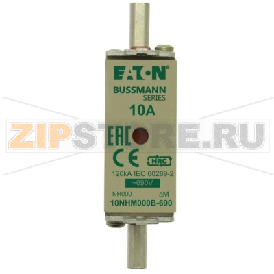 Предохранитель, 10 A, AC 690 В, 120 кА, NH000, aM, IEC Eaton NH FUSE 10AMP 690V aM SIZE 000 