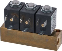 БЛОК ИЗ ТРЕХ ЭЛЕКТРОМАГНИТНЫХ КЛАПАНОВ ODE Ø 1/8" 24В