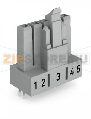 Розетка для печатных плат; прямые; 5-пол.; Код. B; серые Wago 890-845 Protected against mismating and maintenance-freePush-in CAGE CLAMP® spring pressure connection technology allows solid conductors to be simply pushed into a unit.Low profile with 4.4 mm pole spacingComponents can be clearly printed on and color-coded to meet custom requirements....
