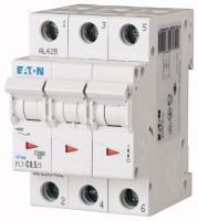 Выключатель автоматический 0,5А, кривая откл C, 3 полюса, откл. способ. 10 кА Eaton PL7-C0,5/3