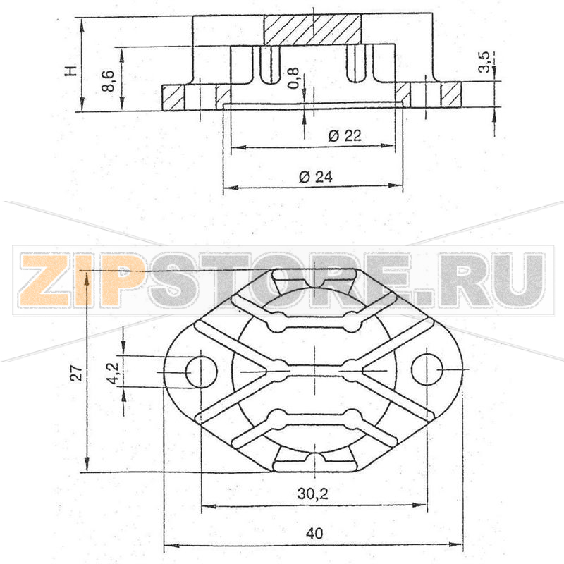 Радиатор 12 K/Вт, 40х27х19.1 мм, для корпуса ТО-3 Fischer Elektronik AKK 191 