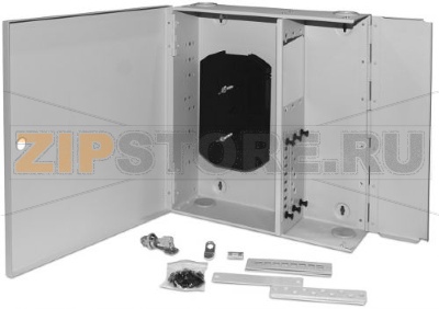 Hyperline FO-WBX-6xSLT-W140H42-48UN-GY Бокс оптический универсальный настенный, от 8 до 48 портов (SC, duplex LC, ST, FC), со сплайс пластиной, без пигтейлов и проходных адаптеров, серый 